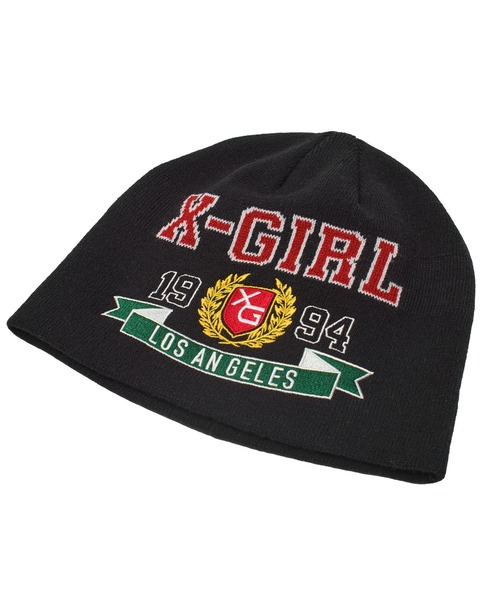X-girl(エックスガール)の「COLLEGE LOGO JACQUARD BEANIE(ニットキャップ/ビーニー・レディース・ブラック/オリーブ/グレー・ONE SIZE)」の11枚目の写真