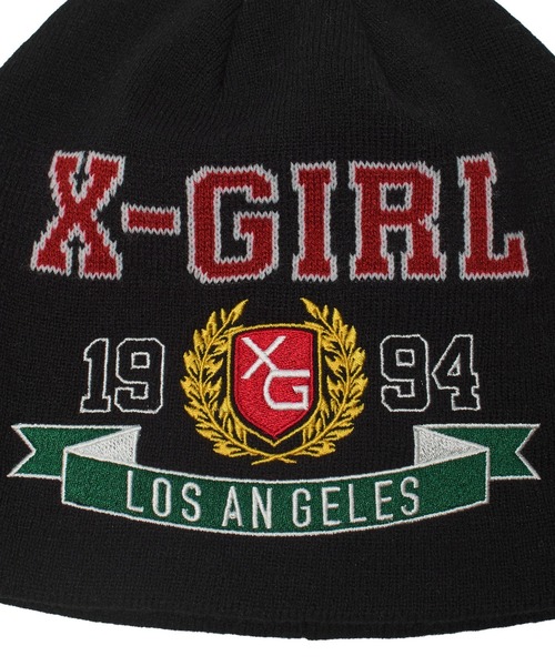 X-girl(エックスガール)の「COLLEGE LOGO JACQUARD BEANIE(ニットキャップ/ビーニー・レディース・ブラック/オリーブ/グレー・ONE SIZE)」の13枚目の写真