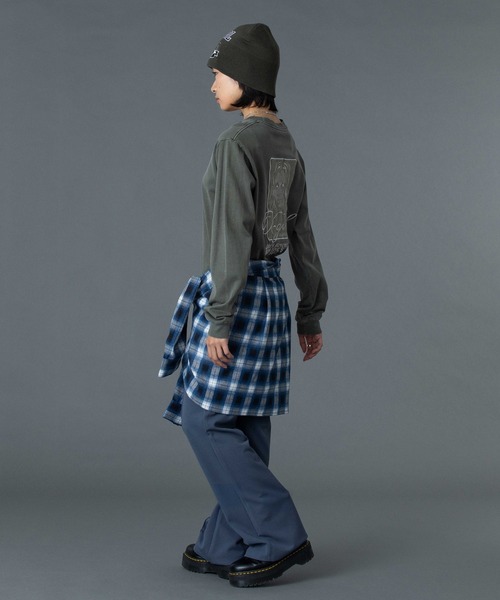 X-girl(エックスガール)の「COLLEGE LOGO JACQUARD BEANIE(ニットキャップ/ビーニー・レディース・ブラック/オリーブ/グレー・ONE SIZE)」の21枚目の写真