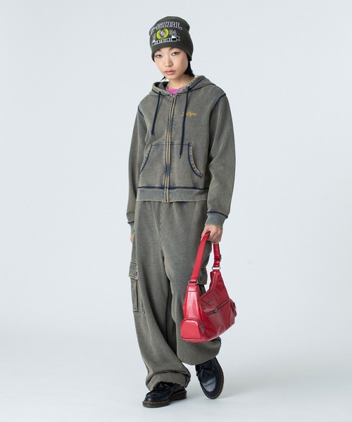 セール】COLLEGE LOGO JACQUARD BEANIE（ニットキャップ/ビーニー）｜X