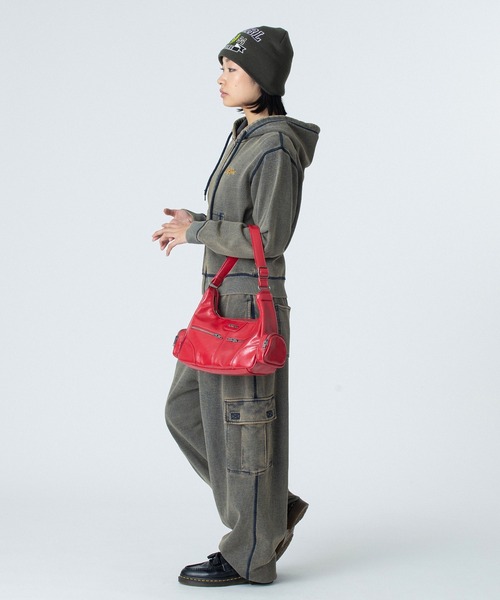 X-girl(エックスガール)の「COLLEGE LOGO JACQUARD BEANIE(ニットキャップ/ビーニー・レディース・ブラック/オリーブ/グレー・ONE SIZE)」の17枚目の写真