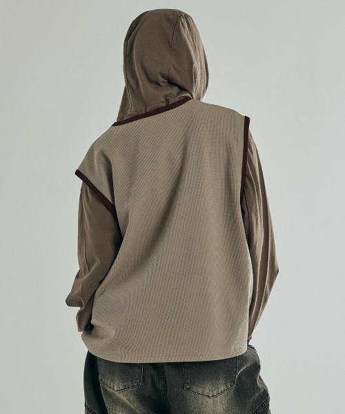 VONVAT(ヴォンバト)の「ワッフルグラフィックスリーブレス(クリーム)(Tシャツ/カットソー・レディース・Cream・1/2/3)」の4枚目の写真