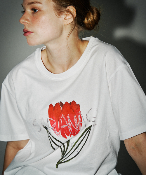 SARANAGI(サラナギ)の「SE0537-T-SHIRT(white)(Tシャツ/カットソー・レディース・ホワイト・FREE)」の1枚目の写真