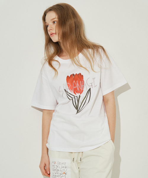 SARANAGI(サラナギ)の「SE0537-T-SHIRT(white)(Tシャツ/カットソー・レディース・ホワイト・FREE)」の2枚目の写真