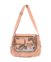 Damage Washed Cross Bag_Coral