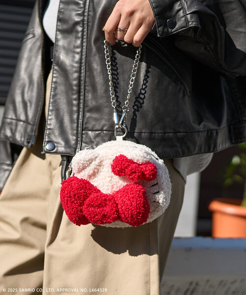 FREAK'S STORE（フリークスストア）の「SANRIO/サンリオ ”HELLOKITTY” もこもこポーチ/ハローキティ ぬいぐるみポーチ（ポーチ・レディース・オフホワイト/ブラック・ONE SIZE）」の3枚目の写真