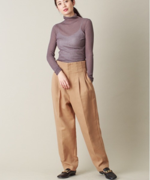 DESIGNWORKS（デザインワークス）の「フェイクレザーベルト付きパンツ（その他パンツ・レディース・ブラウン・38）」の5枚目の写真