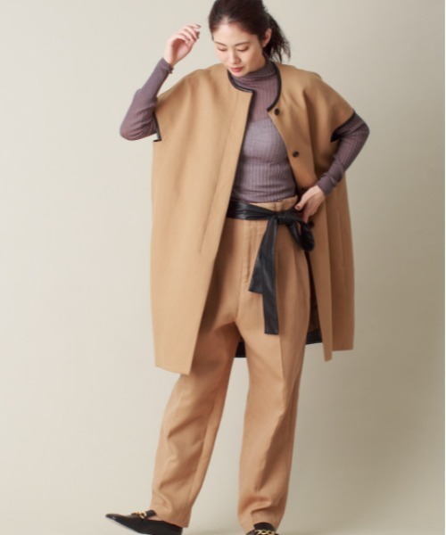 DESIGNWORKS（デザインワークス）の「フェイクレザーベルト付きパンツ（その他パンツ・レディース・ブラウン・38）」の6枚目の写真