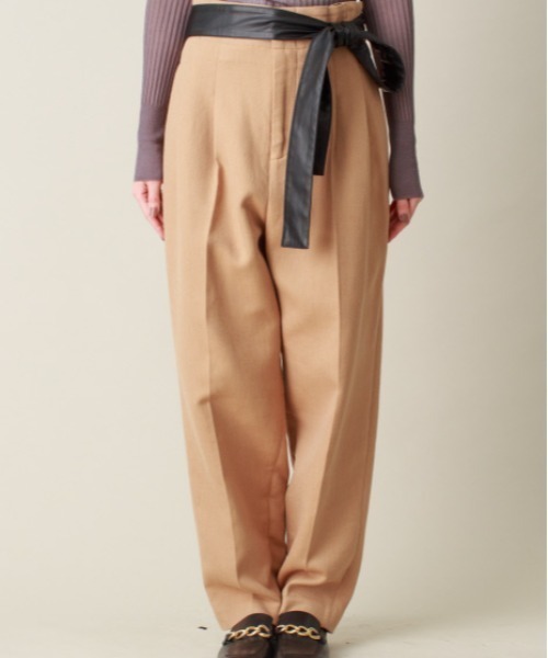 DESIGNWORKS（デザインワークス）の「フェイクレザーベルト付きパンツ（その他パンツ・レディース・ブラウン・38）」の13枚目の写真