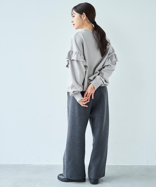 mil（ミル）の「暖かウールライク リラックスパンツ 【585138】（その他パンツ・レディース・ブラウン/モカ/チャコールグレー・FREE/S-Short/S-Regular/M-Short/M-Regular）」の5枚目の写真