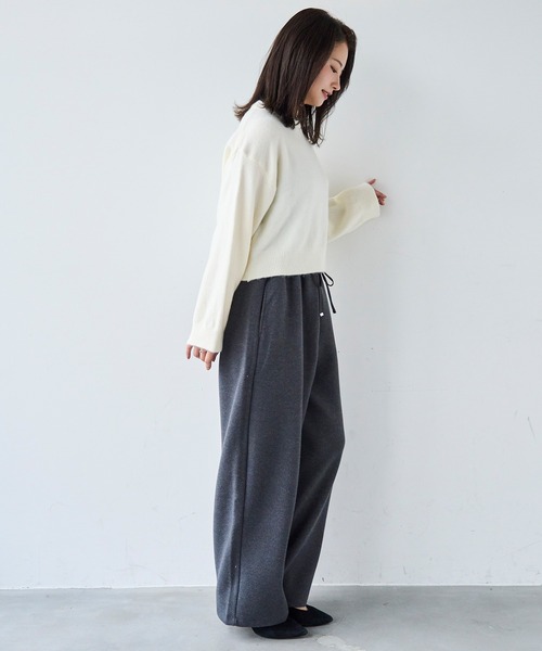 mil（ミル）の「暖かウールライク リラックスパンツ 【585138】（その他パンツ・レディース・ブラウン/モカ/チャコールグレー・FREE/S-Short/S-Regular/M-Short/M-Regular）」の12枚目の写真