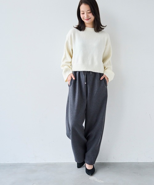 mil（ミル）の「暖かウールライク リラックスパンツ 【585138】（その他パンツ・レディース・ブラウン/モカ/チャコールグレー・FREE/S-Short/S-Regular/M-Short/M-Regular）」の13枚目の写真