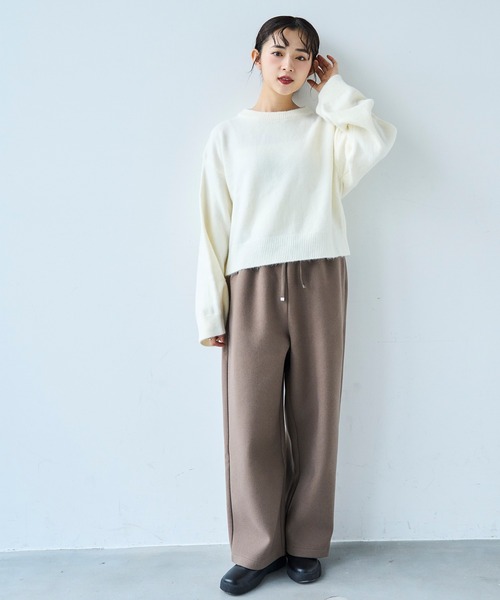 mil（ミル）の「暖かウールライク リラックスパンツ 【585138】（その他パンツ・レディース・ブラウン/モカ/チャコールグレー・FREE/S-Short/S-Regular/M-Short/M-Regular）」の22枚目の写真
