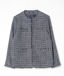NEWYORKER | ソフトミックスツィード ノーカラージャケット(テーラードジャケット)