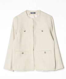 NEWYORKER（ニューヨーカー）の「ソフトミックスツィード ノーカラージャケット（テーラードジャケット）」