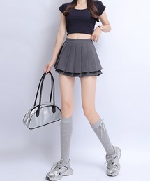ダブルプリーツミニスカート