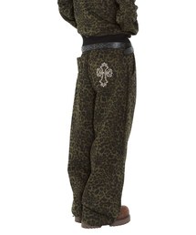 AKM CROS2 Leopard Sweatpants (Khaki)