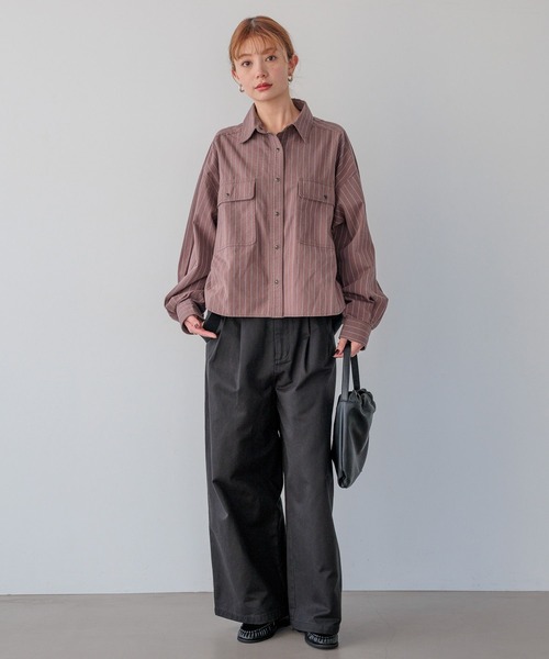 BAYFLOW（ベイフロー）の「サス付きタックワイドパンツ（その他パンツ・レディース・カーキ/ブラック・SMALL/MEDIUM）」の5枚目の写真