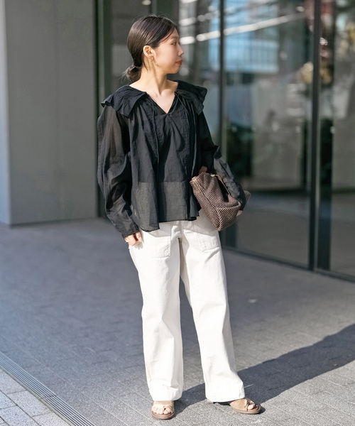 Spick & Span（スピックアンドスパン）の「《新色有り / 追加》ルーズベイカーパンツ（カーゴパンツ・レディース・ホワイト/ベージュ系その他/サファリグリーン/チャコールグレー・40/38/36/34）」の20枚目の写真