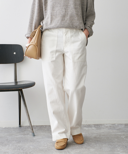 Spick & Span（スピックアンドスパン）の「《新色有り / 追加》ルーズベイカーパンツ（カーゴパンツ・レディース・ホワイト/ベージュ系その他/サファリグリーン/チャコールグレー・40/38/36/34）」の18枚目の写真