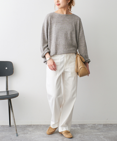 Spick & Span（スピックアンドスパン）の「《新色有り / 追加》ルーズベイカーパンツ（カーゴパンツ・レディース・ホワイト/ベージュ系その他/サファリグリーン/チャコールグレー・40/38/36/34）」の14枚目の写真