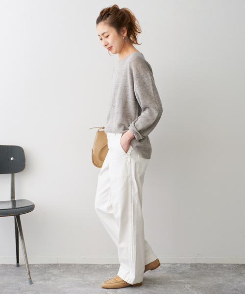 Spick & Span（スピックアンドスパン）の「《新色有り / 追加》ルーズベイカーパンツ（カーゴパンツ・レディース・ホワイト/ベージュ系その他/サファリグリーン/チャコールグレー・40/38/36/34）」の13枚目の写真