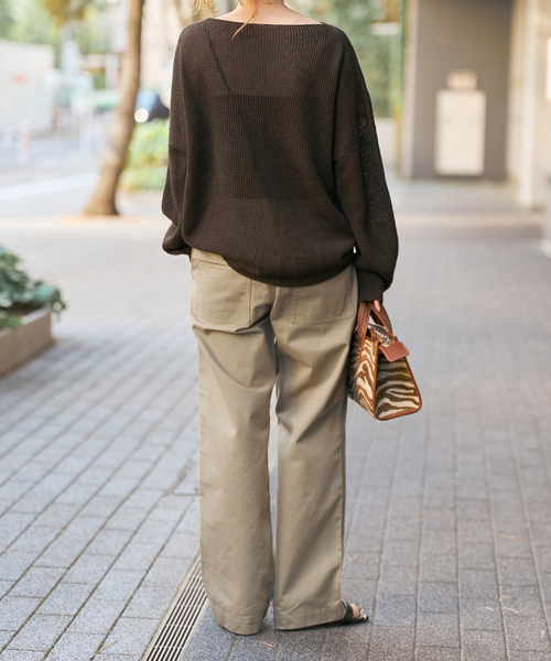Spick & Span（スピックアンドスパン）の「《新色有り / 追加》ルーズベイカーパンツ（カーゴパンツ・レディース・ホワイト/ベージュ系その他/サファリグリーン/チャコールグレー・40/38/36/34）」の6枚目の写真