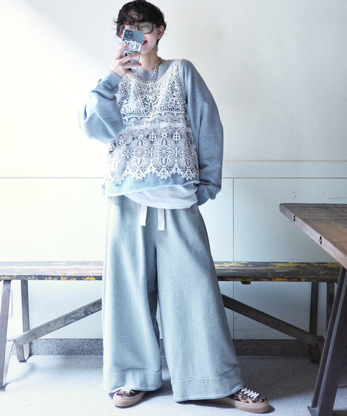 追加》レースMIXノースリーブブラウス（010/040）（シャツ/ブラウス