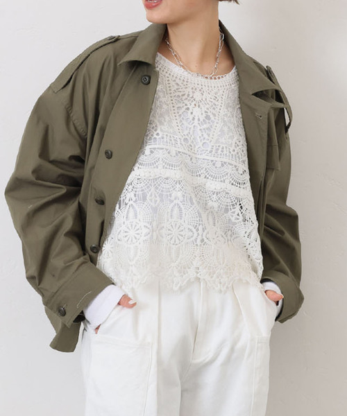 追加》レースMIXノースリーブブラウス（010/040）（シャツ/ブラウス