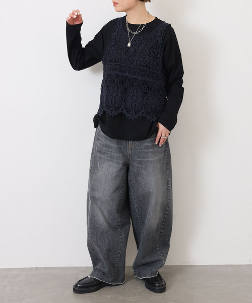 JOURNAL STANDARD LUXE(ジャーナルスタンダード ラックス)の「《追加》レースMIXノースリーブブラウス(010/040)(シャツ/ブラウス・レディース・ホワイト/ネイビー・FREE)」の17枚目の写真