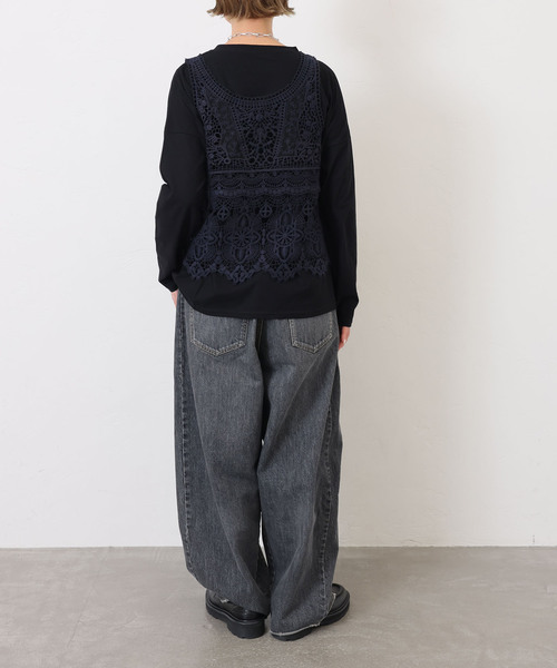 JOURNAL STANDARD LUXE(ジャーナルスタンダード ラックス)の「《追加》レースMIXノースリーブブラウス(010/040)(シャツ/ブラウス・レディース・ホワイト/ネイビー・FREE)」の15枚目の写真