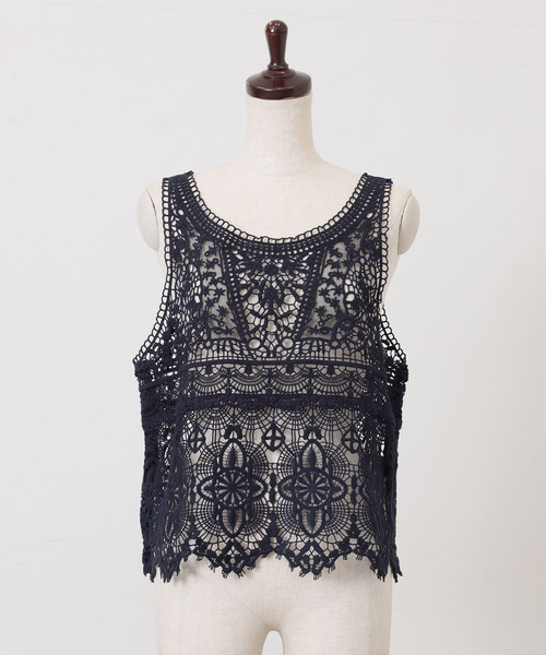 JOURNAL STANDARD LUXE(ジャーナルスタンダード ラックス)の「《追加》レースMIXノースリーブブラウス(010/040)(シャツ/ブラウス・レディース・ホワイト/ネイビー・FREE)」の14枚目の写真