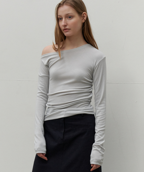 SO IR(ソイール)の「ONE SHOULDER T-SHIRT - MINT(Tシャツ/カットソー・レディース・その他・FREE)」の2枚目の写真