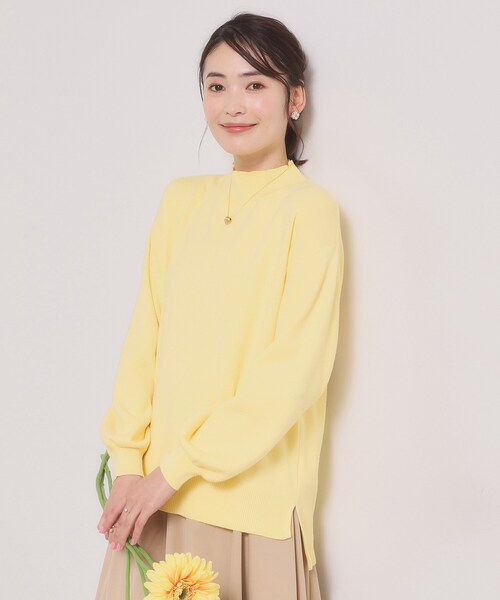 ITS'DEMO（イッツデモ）の「【手洗い可／8色展開】カラフルハイネックニット（ニット/セーター・レディース・ピンク/オレンジ系/ライトイエロー系/ライトグリーン/サックスブルー/ブラック/オフホワイト/パープル・00）」の6枚目の写真