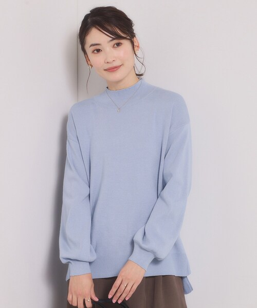 ITS'DEMO（イッツデモ）の「【手洗い可／8色展開】カラフルハイネックニット（ニット/セーター・レディース・ピンク/オレンジ系/ライトイエロー系/ライトグリーン/サックスブルー/ブラック/オフホワイト/パープル・00）」の4枚目の写真