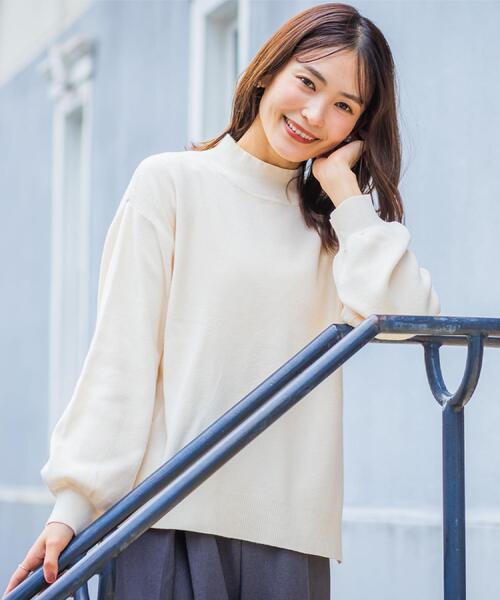 ITS'DEMO（イッツデモ）の「【手洗い可／8色展開】カラフルハイネックニット（ニット/セーター・レディース・ピンク/オレンジ系/ライトイエロー系/ライトグリーン/サックスブルー/ブラック/オフホワイト/パープル・00）」の9枚目の写真