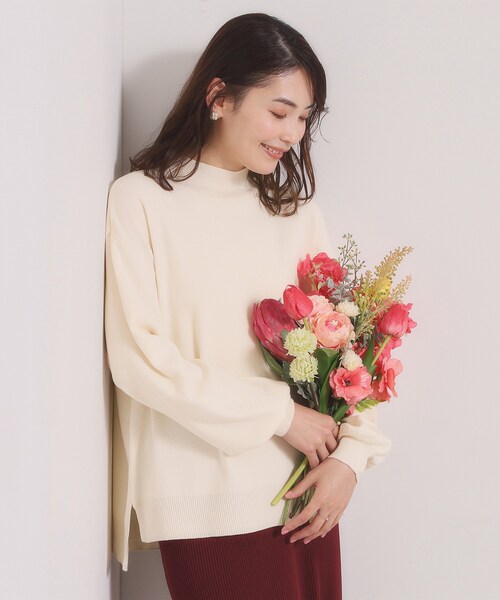 ITS'DEMO（イッツデモ）の「【手洗い可／8色展開】カラフルハイネックニット（ニット/セーター・レディース・ピンク/オレンジ系/ライトイエロー系/ライトグリーン/サックスブルー/ブラック/オフホワイト/パープル・00）」の15枚目の写真