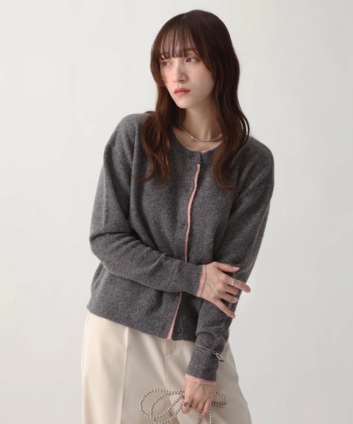 NOAHL(ノアル)の「【NOAHL】ウォームニット配色カーディガン(ニット/セーター・レディース・ベージュ系/グレー系/ブラウン系・FREE)」の2枚目の写真