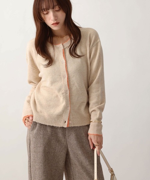 NOAHL(ノアル)の「【NOAHL】ウォームニット配色カーディガン(ニット/セーター・レディース・ベージュ系/グレー系/ブラウン系・FREE)」の6枚目の写真