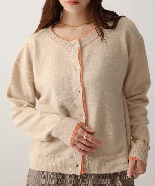 NOAHL(ノアル)の「【NOAHL】ウォームニット配色カーディガン(ニット/セーター・レディース・ベージュ系/グレー系/ブラウン系・FREE)」の7枚目の写真