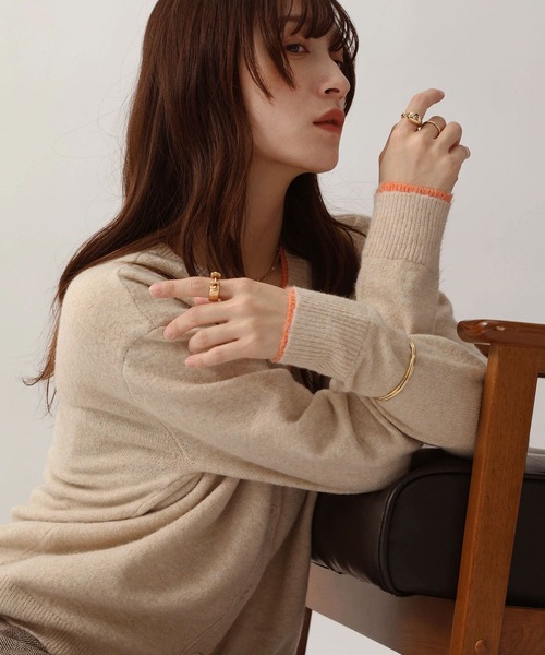 NOAHL(ノアル)の「【NOAHL】ウォームニット配色カーディガン(ニット/セーター・レディース・ベージュ系/グレー系/ブラウン系・FREE)」の16枚目の写真