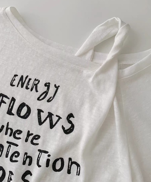 NANEA（ナネア）の「フロントロゴプリントワンショルダーカットソー（Tシャツ/カットソー・レディース・グレー/ホワイト/ネイビー・SMALL/MEDIUM/LARGE）」の16枚目の写真