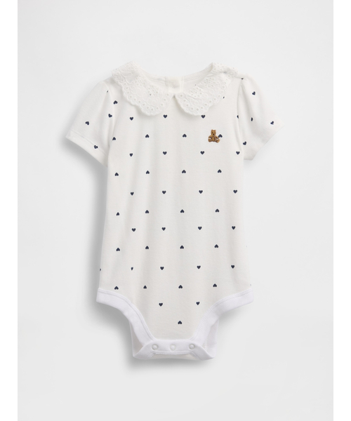 GAP(ギャップ)の「プリント ブラナンベア ピーターパン襟ボディスーツ (ベビー)(ロンパース・キッズ・ホワイト×ブルー・50cm/60cm/70cm/80cm/90cm)」の1枚目の写真
