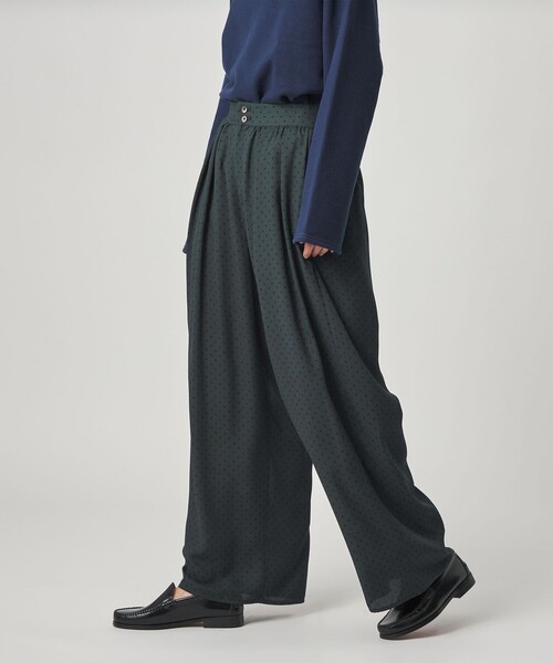 Steven Alan（スティーブンアラン）の「＜Steven Alan＞ドット プリント ワイドパンツ（その他パンツ・レディース・ダークグレー/ブラック・S/M/L）」の2枚目の写真