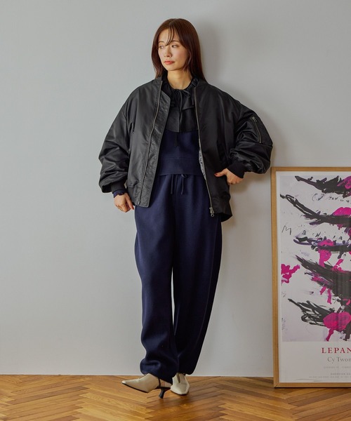 mysty woman（ミスティウーマン）の「スウェットライクニット　643873（ニット/セーター・レディース・ネイビー/イエロー/アイボリー・FREE）」の6枚目の写真