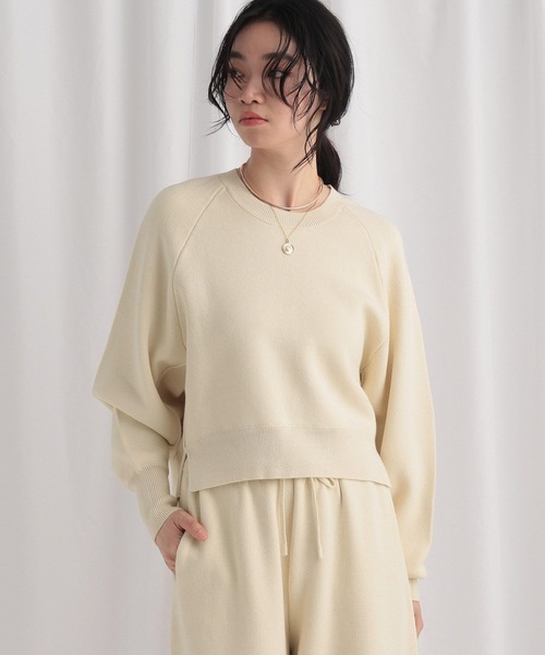 mysty woman（ミスティウーマン）の「スウェットライクニット　643873（ニット/セーター・レディース・ネイビー/イエロー/アイボリー・FREE）」の8枚目の写真