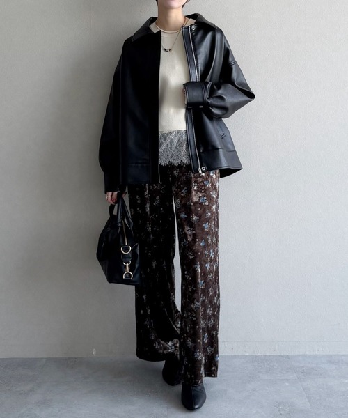 mysty woman（ミスティウーマン）の「スウェットライクニット　643873（ニット/セーター・レディース・ネイビー/イエロー/アイボリー・FREE）」の12枚目の写真