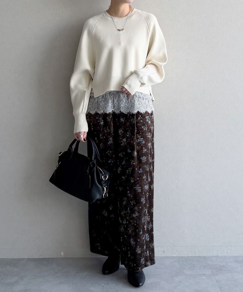 mysty woman（ミスティウーマン）の「スウェットライクニット　643873（ニット/セーター・レディース・ネイビー/イエロー/アイボリー・FREE）」の13枚目の写真