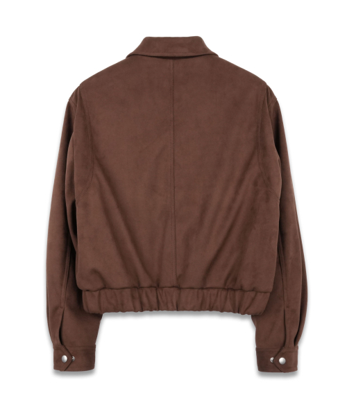DOFFSEPT(ドフセプト)の「Vegan Leather Suede Crop Bomber in Mocha(ライダースジャケット・レディース・その他・FREE)」の3枚目の写真