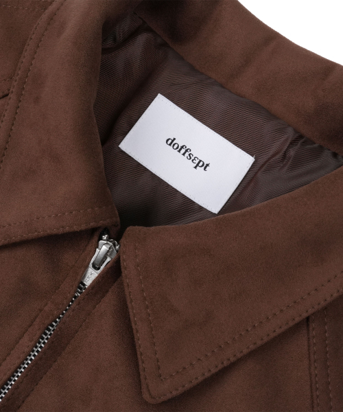 DOFFSEPT(ドフセプト)の「Vegan Leather Suede Crop Bomber in Mocha(ライダースジャケット・レディース・その他・FREE)」の4枚目の写真